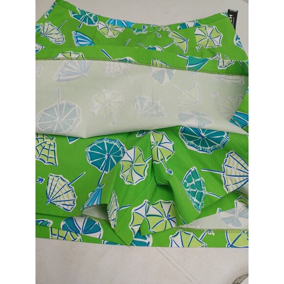 Briggs Novelty Print Umbrella Skorts Skirt Tennis High Waist Mini Sz 10 Green - Picture 5 of 9